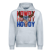 Heather Grey howdy howdy howdy 4th of july bull skull billie wi Urban Hoodie - texasbilliewilder