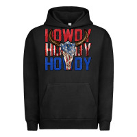 Pigment Black howdy howdy howdy 4th of july bull skull billie wi Urban Hoodie - texasbilliewilder