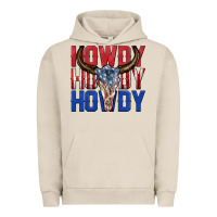 Pigment French Oak howdy howdy howdy 4th of july bull skull billie wi Urban Hoodie - texasbilliewilder