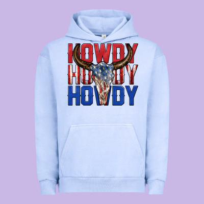 Urban Hoodie howdy howdy howdy 4th of july bull skull billie wi