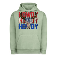 Pigment Oil Green howdy howdy howdy 4th of july bull skull billie wi Urban Hoodie - texasbilliewilder