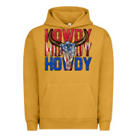 Pigment Peanut Butter howdy howdy howdy 4th of july bull skull billie wi Urban Hoodie - texasbilliewilder