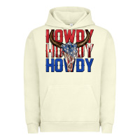 Pigment Pistachio howdy howdy howdy 4th of july bull skull billie wi Urban Hoodie - texasbilliewilder