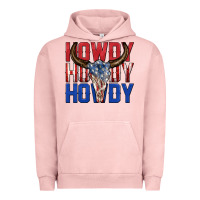 Pigment Salmon howdy howdy howdy 4th of july bull skull billie wi Urban Hoodie - texasbilliewilder