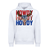 White howdy howdy howdy 4th of july bull skull billie wi Urban Hoodie - texasbilliewilder