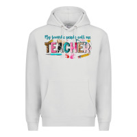 Dove Grey my favorite people call me teacher Premium Hoodie - texasbilliewilder