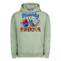 Pigment Oil Green howdy america western Urban Hoodie - texasbilliewilder
