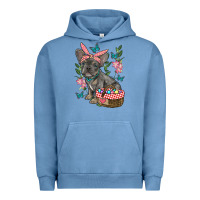 Pigment Pebble Blue easter french bulldog Urban Hoodie - RanaPortraitStore