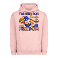 Pigment Salmon i m here for snacks and freedom Urban Hoodie - texasbilliewilder