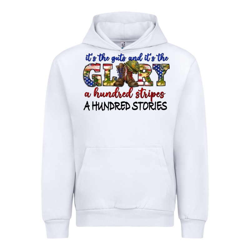 Its The Guts And Its The Glory A Hundred Stripes Urban Hoodie by texasbilliewilder | Teevron