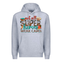 Heather Grey not all superheroes wear capes with books Premium Hoodie - texasbilliewilder