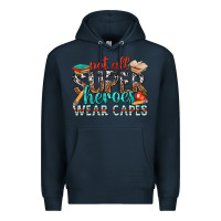 Navy not all superheroes wear capes with books Premium Hoodie - texasbilliewilder