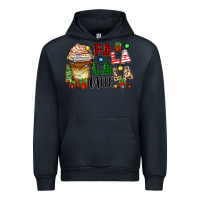 Navy fa la la la latte Urban Hoodie - Zillion Design Studio