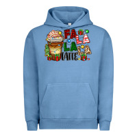 Pigment Pebble Blue fa la la la latte Urban Hoodie - Zillion Design Studio