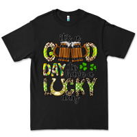 Black It's a Good Day To Have a Lucky Day Premium Tee - CowhideDigitalArt