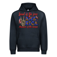 Navy land of the free america because of the brave Urban Hoodie - texasbilliewilder