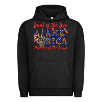 Pigment Black land of the free america because of the brave Urban Hoodie - texasbilliewilder