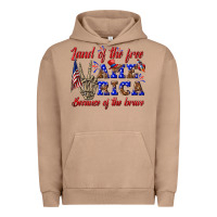 Pigment Burro land of the free america because of the brave Urban Hoodie - texasbilliewilder