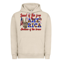Pigment French Oak land of the free america because of the brave Urban Hoodie - texasbilliewilder