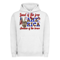 Pigment Lunar Rock land of the free america because of the brave Urban Hoodie - texasbilliewilder