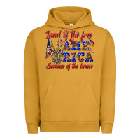 Pigment Peanut Butter land of the free america because of the brave Urban Hoodie - texasbilliewilder
