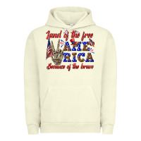 Pigment Pistachio land of the free america because of the brave Urban Hoodie - texasbilliewilder