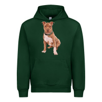 Forest Green brown pitbull Urban Hoodie - RanaPortraitStore