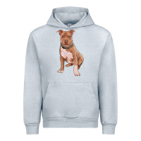 Heather Grey brown pitbull Urban Hoodie - RanaPortraitStore