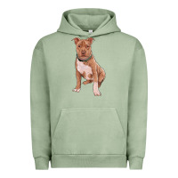 Pigment Oil Green brown pitbull Urban Hoodie - RanaPortraitStore