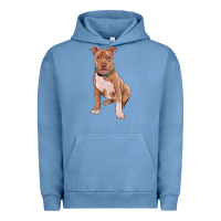 Pigment Pebble Blue brown pitbull Urban Hoodie - RanaPortraitStore