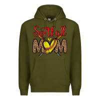 Army Green softball mom Premium Hoodie - Zillion Design Studio