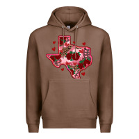Chestnut valentine' s day texas map with roses Premium Hoodie - RanaPortraitStore