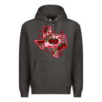 Smoke valentine' s day texas map with roses Premium Hoodie - RanaPortraitStore