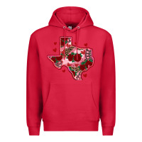 Cardinal valentine' s day texas map with roses Premium Hoodie - RanaPortraitStore