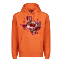Carrot valentine' s day texas map with roses Premium Hoodie - RanaPortraitStore