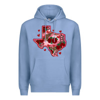 Colony Blue valentine' s day texas map with roses Premium Hoodie - RanaPortraitStore