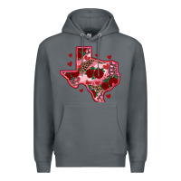 Rock valentine' s day texas map with roses Premium Hoodie - RanaPortraitStore
