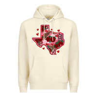 Sandshell valentine' s day texas map with roses Premium Hoodie - RanaPortraitStore