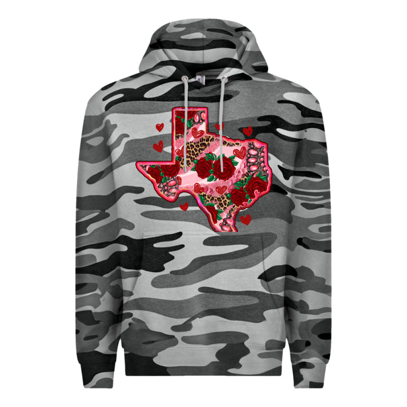 Valentine' S Day Texas Map With Roses Premium Hoodie by RanaPortraitStore | Teevron