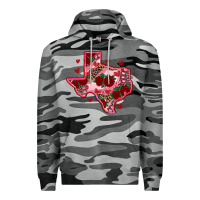 Slate Camo valentine' s day texas map with roses Premium Hoodie - RanaPortraitStore