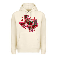 Tofu valentine' s day texas map with roses Premium Hoodie - RanaPortraitStore