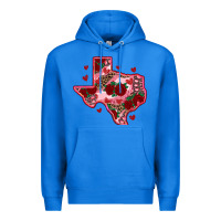 True Royal valentine' s day texas map with roses Premium Hoodie - RanaPortraitStore
