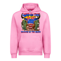 Fuchsia Pink land of the free because of the brave Urban Hoodie - texasbilliewilder