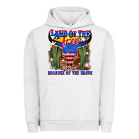 Pigment Lunar Rock land of the free because of the brave Urban Hoodie - texasbilliewilder