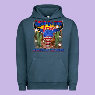 Urban Hoodie land of the free because of the brave