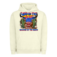 Pigment Pistachio land of the free because of the brave Urban Hoodie - texasbilliewilder