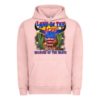 Pigment Salmon land of the free because of the brave Urban Hoodie - texasbilliewilder