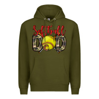 Army Green softball dad Premium Hoodie - Zillion Design Studio