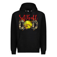 Black softball dad Premium Hoodie - Zillion Design Studio