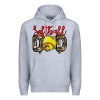 Heather Grey softball dad Premium Hoodie - Zillion Design Studio